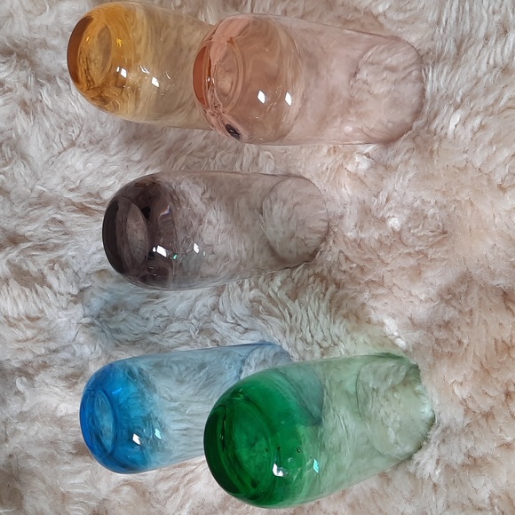 Set of 5 hand-blown coloured 8oz glasses - Picture 5 of 6